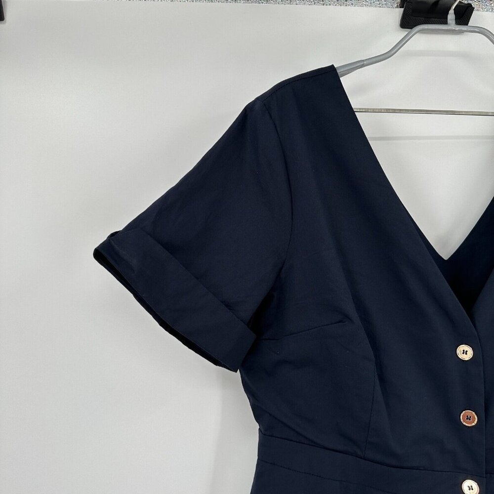 Tuckernuck Navy Blue Kate Maxi Dress sz XXL Women's Button Front Fit & Flare NEW - Picture 3 of 9
